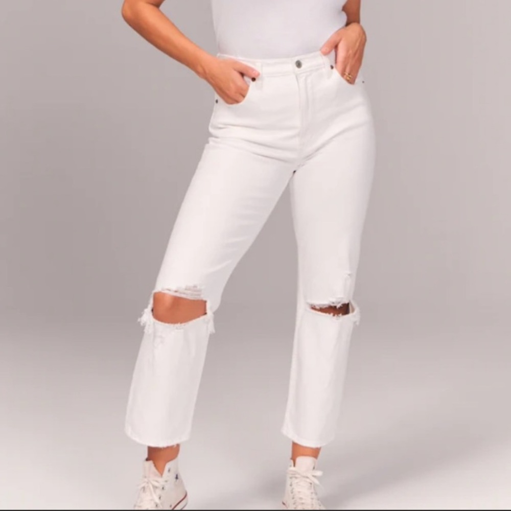 Abercrombie & Fitch ultra high rise straight jean